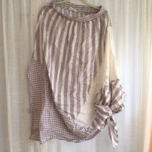 Unique linen midi skirt